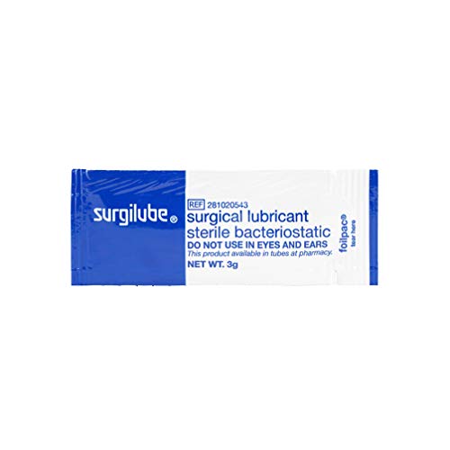 Surgilube Lubricating Jelly – FoilPac - 144 Packets/Box Packets Surgical Lubricant Sterile Bacteriostatic Jelly (3g FoilPac Box of 144 Packets)