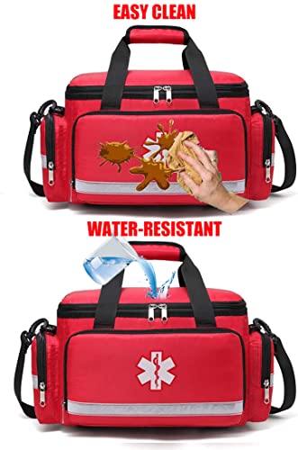 First Aid Trauma Jump Bag Empty for First Responder EMT EMS Nurse Medical Medic Duffle Duffel Carry On Emergency Ambulance Treatment Equipment Storage Organizer Large School Home Hiking Camping