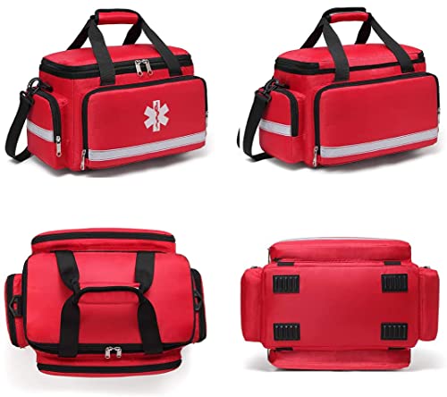 First Aid Trauma Jump Bag Empty for First Responder EMT EMS Nurse Medical Medic Duffle Duffel Carry On Emergency Ambulance Treatment Equipment Storage Organizer Large School Home Hiking Camping