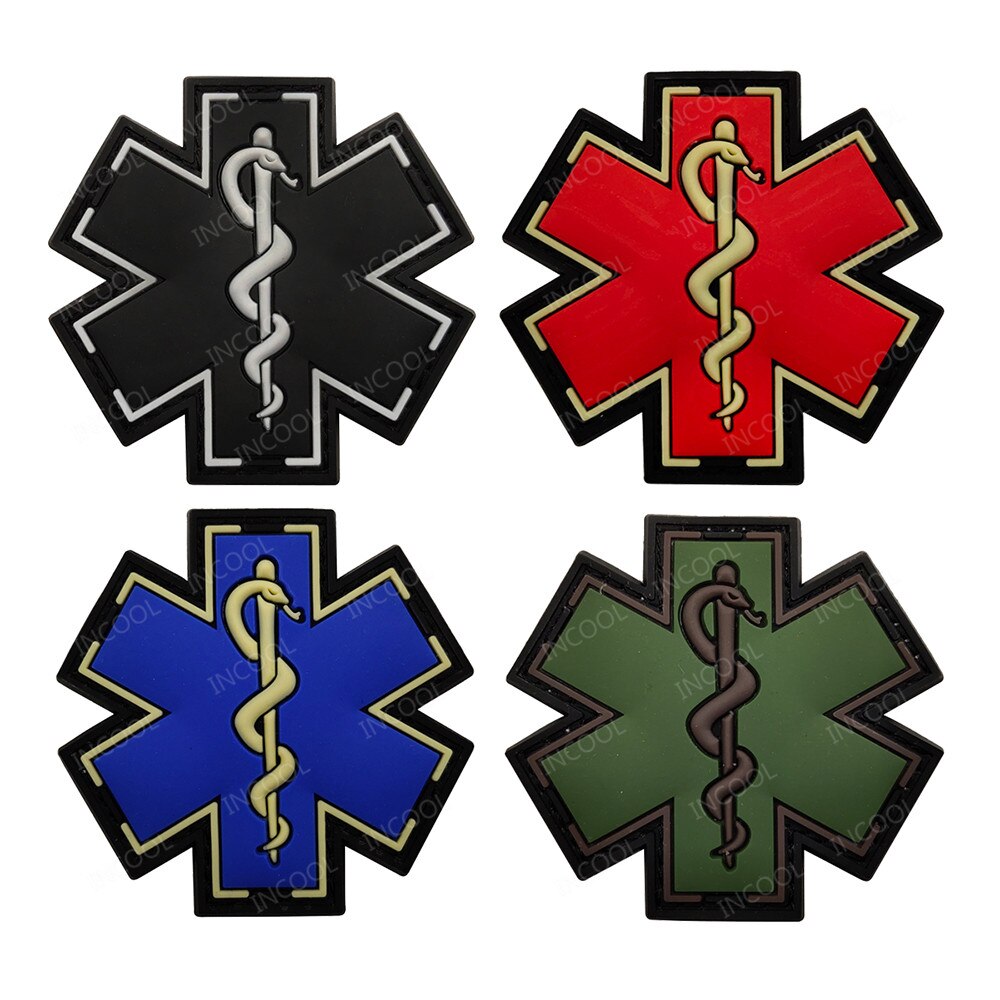 3D Medical PARAMEDIC Skull Patches Tactical Military