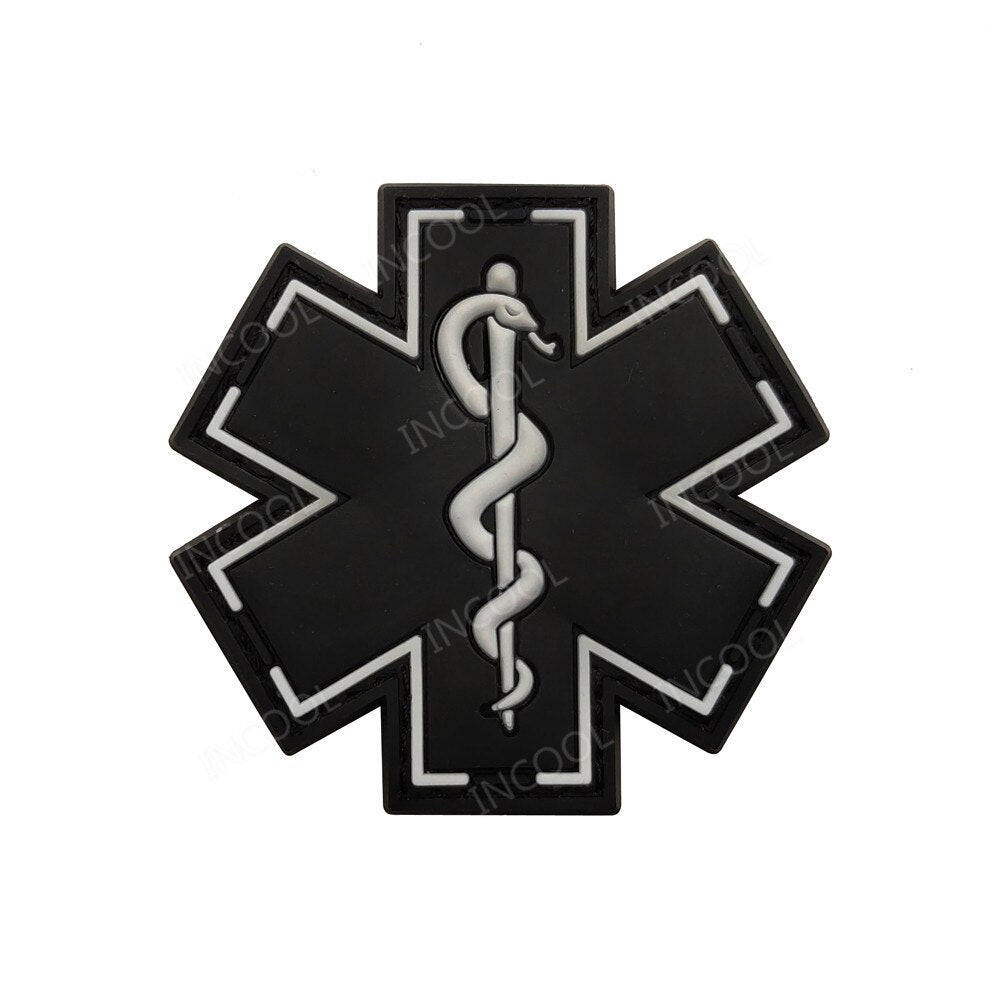 3D Medical PARAMEDIC Skull Patches Tactical Military