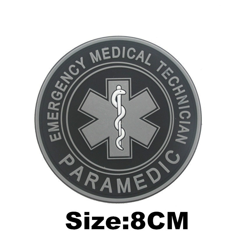 EMERGENCY MEDICAL TECHNICIAN Badge PVC Patches Glow In Dark MEDIC Hook Embroidered Patch Accessories for Backpacks Caps Clothes