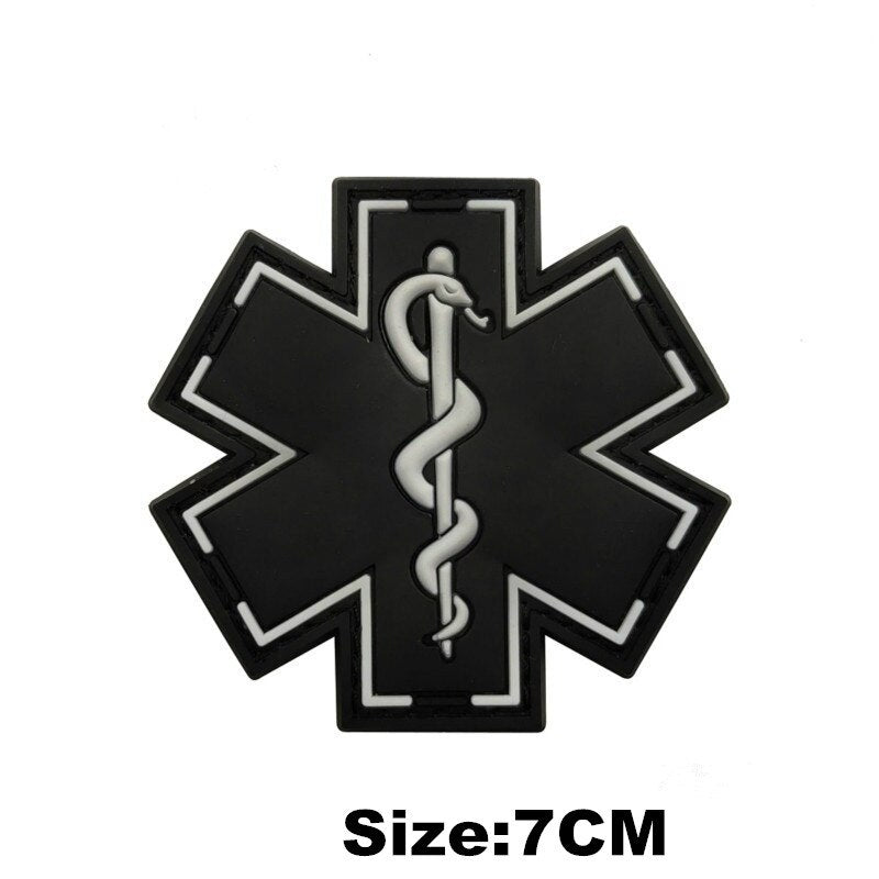 EMERGENCY MEDICAL TECHNICIAN Badge PVC Patches Glow In Dark MEDIC Hook Embroidered Patch Accessories for Backpacks Caps Clothes