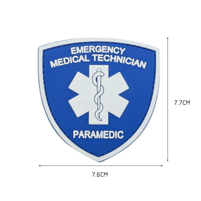 EMERGENCY MEDICAL TECHNICIAN Badge PVC Patches Glow In Dark MEDIC Hook Embroidered Patch Accessories for Backpacks Caps Clothes