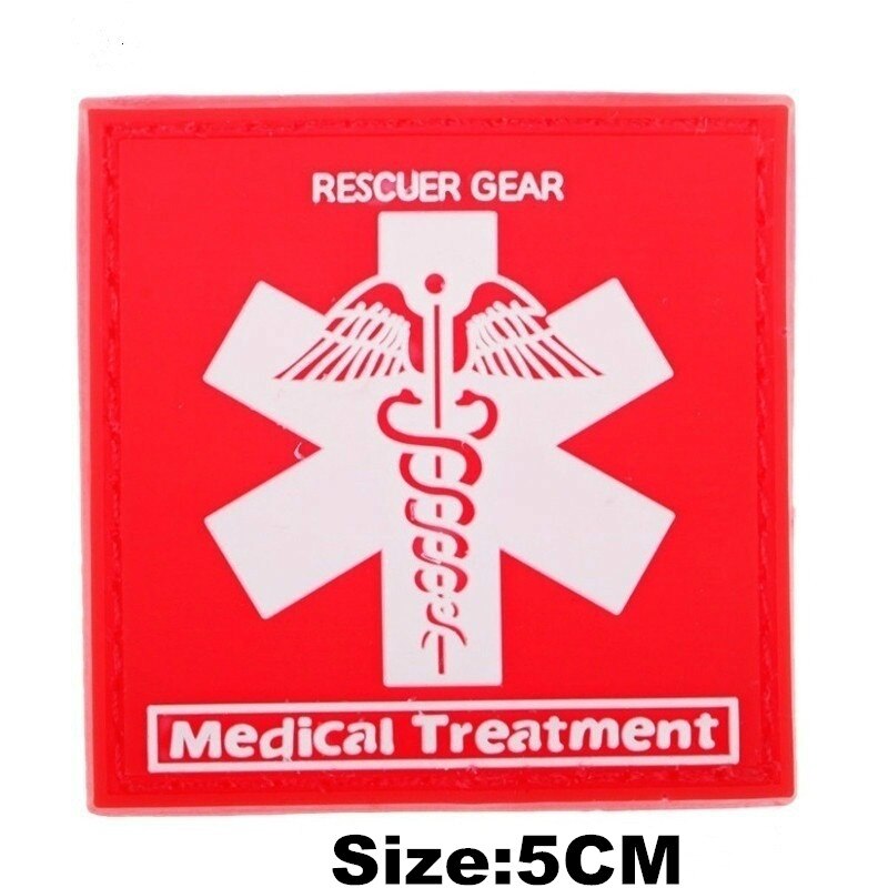 EMERGENCY MEDICAL TECHNICIAN Badge PVC Patches Glow In Dark MEDIC Hook Embroidered Patch Accessories for Backpacks Caps Clothes