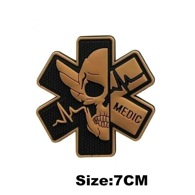 EMERGENCY MEDICAL TECHNICIAN Badge PVC Patches Glow In Dark MEDIC Hook Embroidered Patch Accessories for Backpacks Caps Clothes