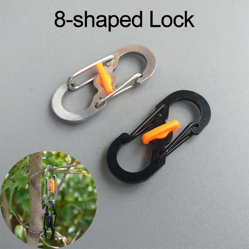 1/5/10Pcs Outdoor Camping S Type Carabiner