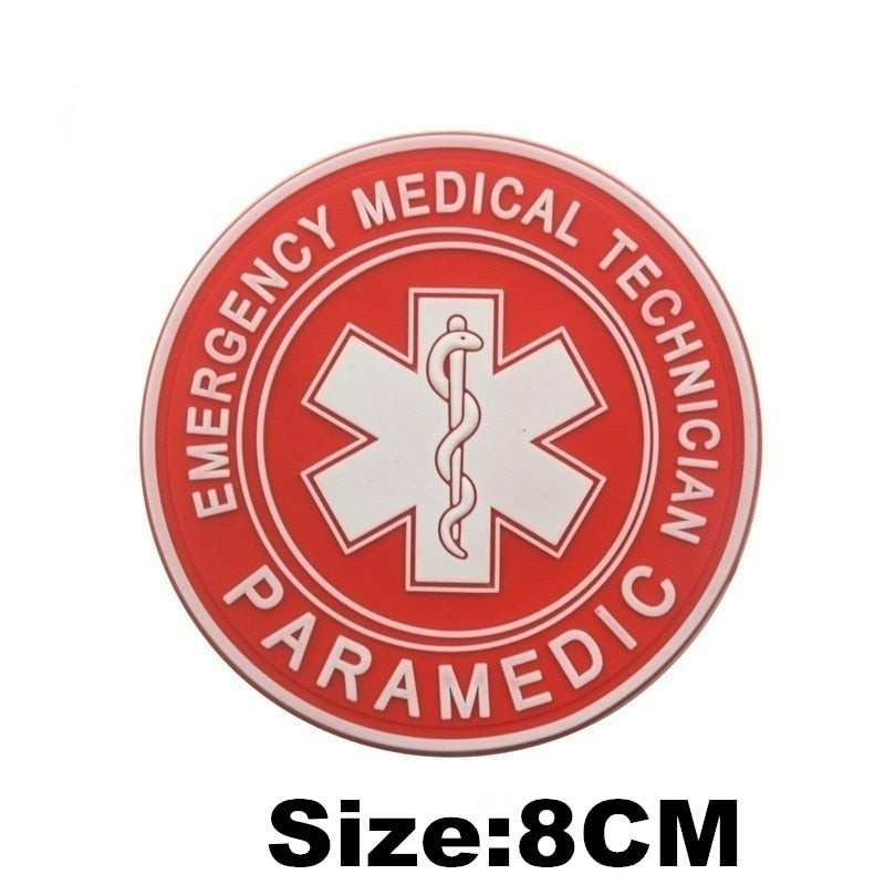 EMERGENCY MEDICAL TECHNICIAN Badge PVC Patches Glow In Dark MEDIC Hook Embroidered Patch Accessories for Backpacks Caps Clothes