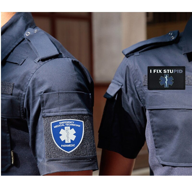 EMERGENCY MEDICAL TECHNICIAN Badge PVC Patches Glow In Dark MEDIC Hook Embroidered Patch Accessories for Backpacks Caps Clothes
