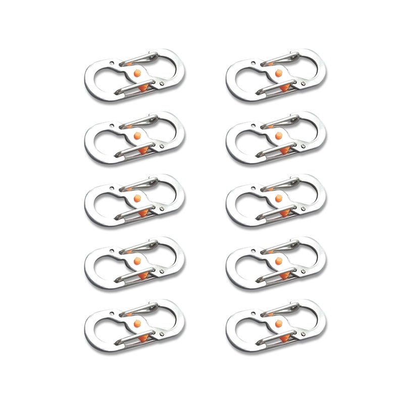 1/5/10Pcs Outdoor Camping S Type Carabiner