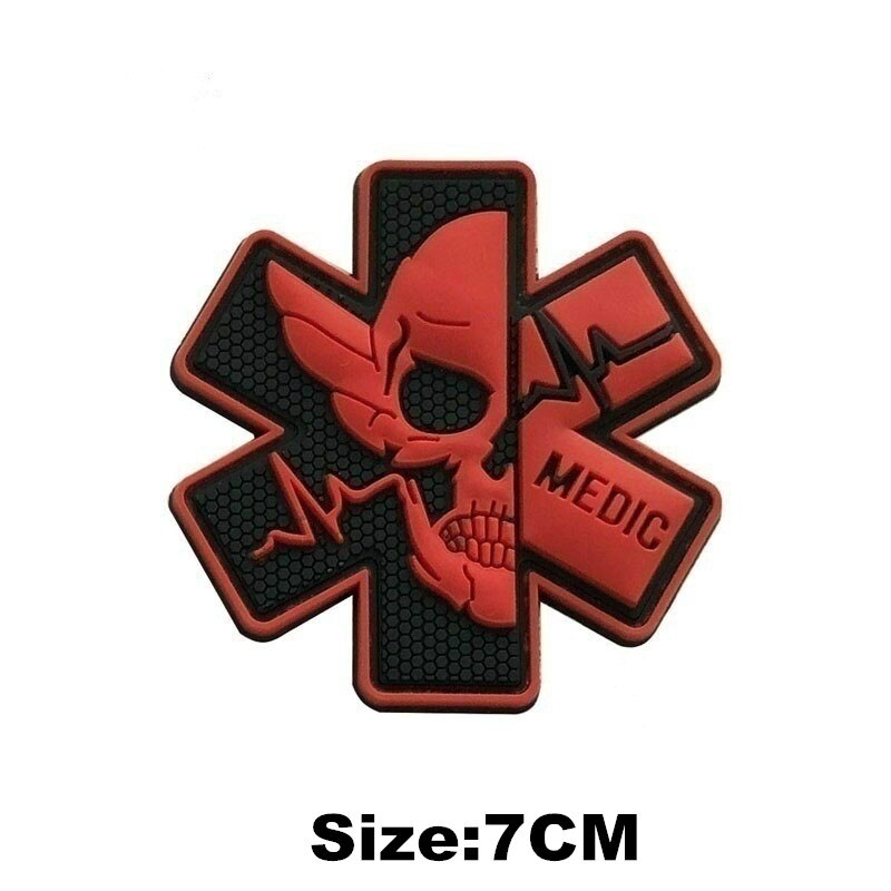 EMERGENCY MEDICAL TECHNICIAN Badge PVC Patches Glow In Dark MEDIC Hook Embroidered Patch Accessories for Backpacks Caps Clothes