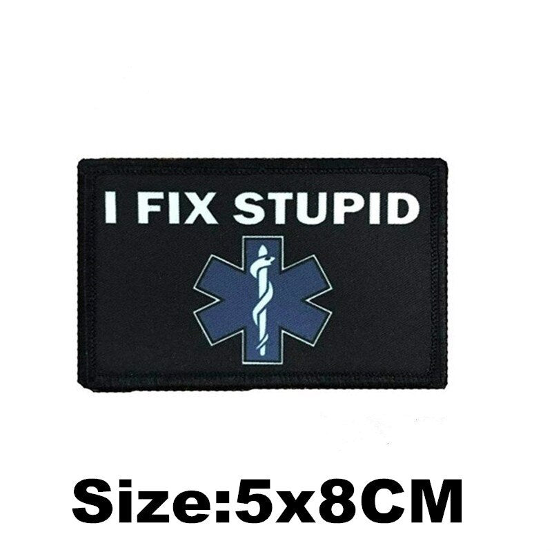 EMERGENCY MEDICAL TECHNICIAN Badge PVC Patches Glow In Dark MEDIC Hook Embroidered Patch Accessories for Backpacks Caps Clothes