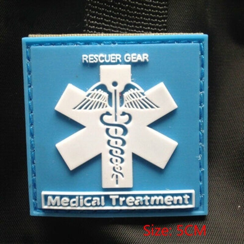 EMERGENCY MEDICAL TECHNICIAN Badge PVC Patches Glow In Dark MEDIC Hook Embroidered Patch Accessories for Backpacks Caps Clothes