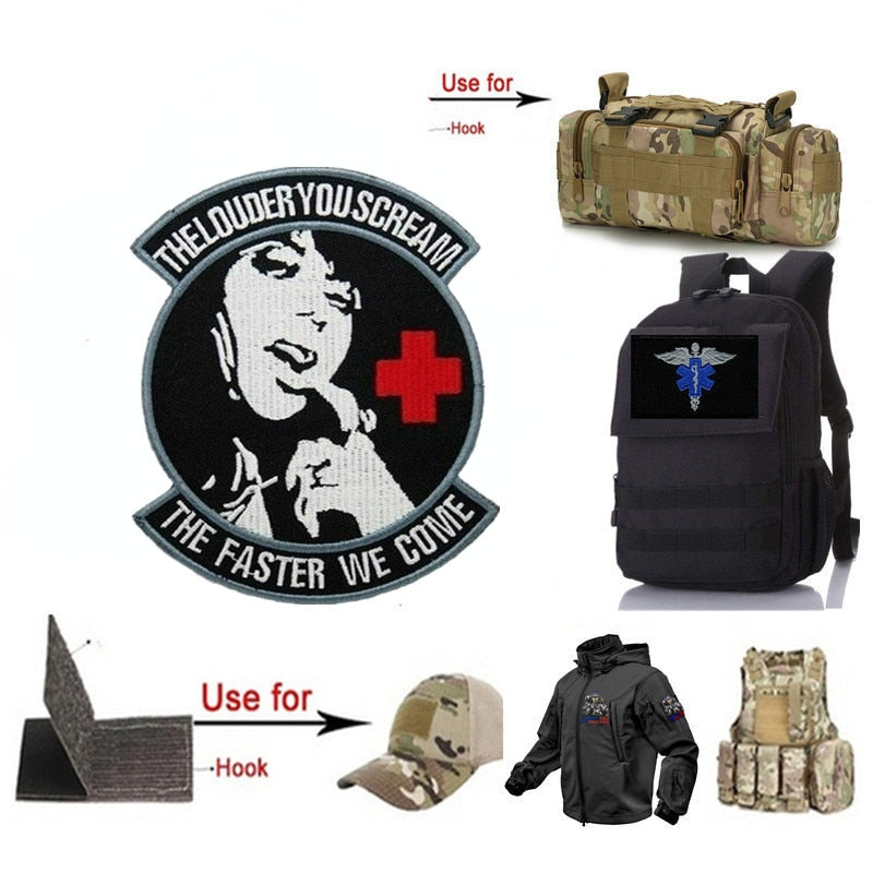 EMERGENCY MEDICAL TECHNICIAN Badge PVC Patches Glow In Dark MEDIC Hook Embroidered Patch Accessories for Backpacks Caps Clothes