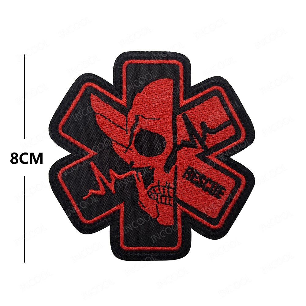 3D Medical PARAMEDIC Skull Patches Tactical Military