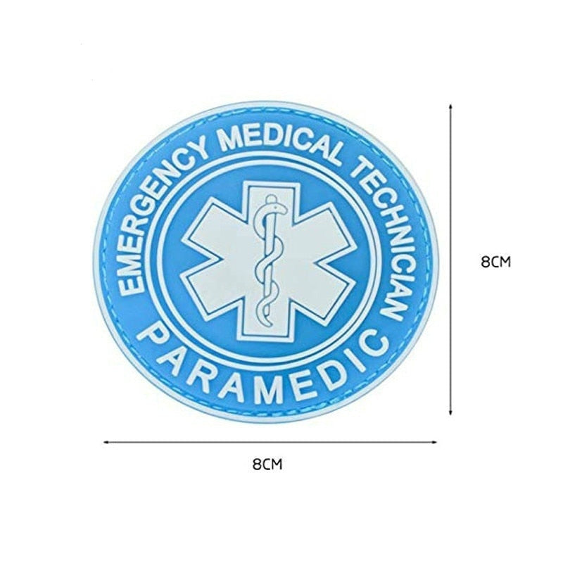 EMERGENCY MEDICAL TECHNICIAN Badge PVC Patches Glow In Dark MEDIC Hook Embroidered Patch Accessories for Backpacks Caps Clothes
