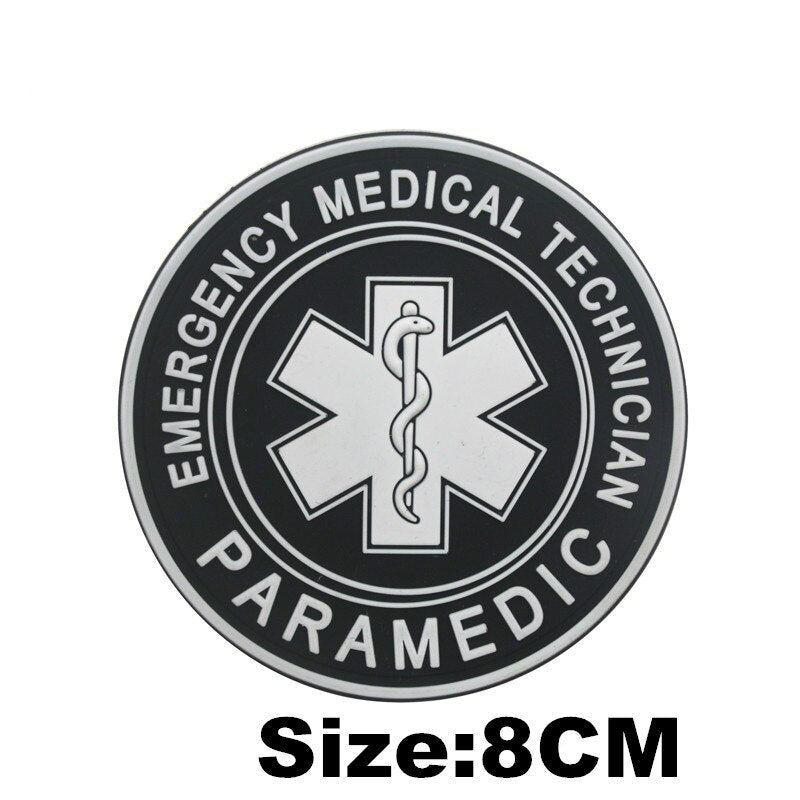 EMERGENCY MEDICAL TECHNICIAN Badge PVC Patches Glow In Dark MEDIC Hook Embroidered Patch Accessories for Backpacks Caps Clothes