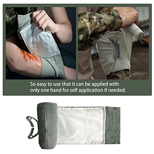 6" Israeli Style Emergency Bandage, Compression Trauma Wound Dressing, Medical Sterile Vacuum Sealed, Combat Tactical First Aid Kit IFAK Supplies, 2 Count