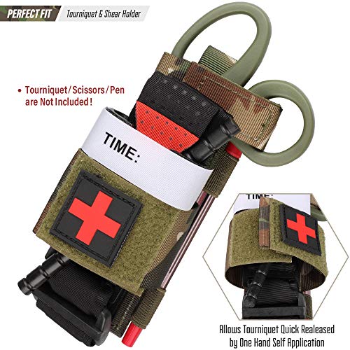 LIVANS Tactical Tourniquet Pouch Holder, Molle Shear Pouch Tourniquet & Trauma Medical Shear Pouch Molle PALS Belt Loop EMT Tools Pouch EDC Tactical Gear Holder