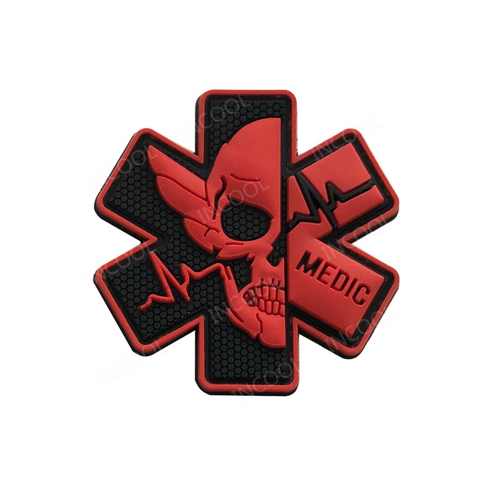 3D  Medical PARAMEDIC Skull Patches Tactical Military