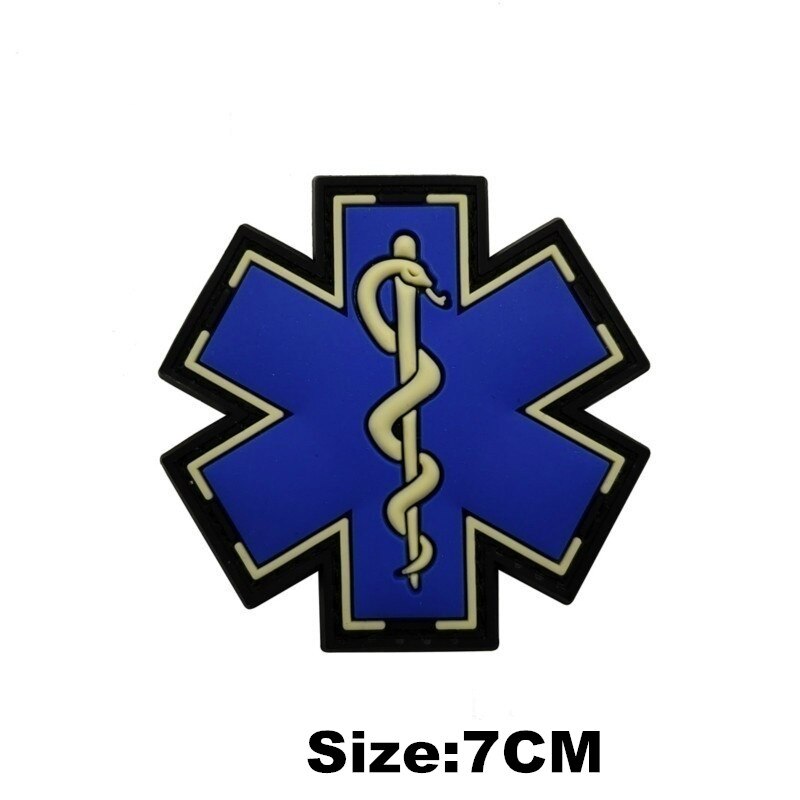 EMERGENCY MEDICAL TECHNICIAN Badge PVC Patches Glow In Dark MEDIC Hook Embroidered Patch Accessories for Backpacks Caps Clothes