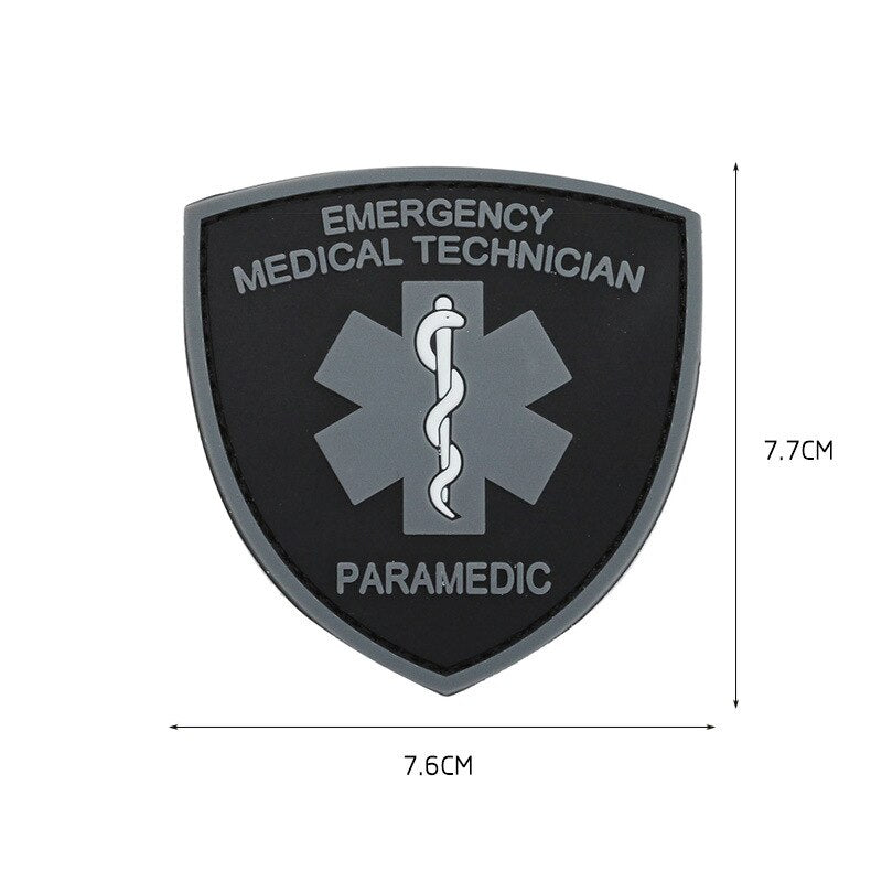 EMERGENCY MEDICAL TECHNICIAN Badge PVC Patches Glow In Dark MEDIC Hook Embroidered Patch Accessories for Backpacks Caps Clothes