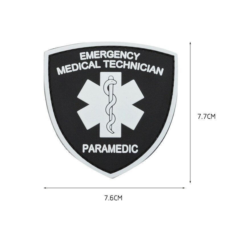 EMERGENCY MEDICAL TECHNICIAN Badge PVC Patches Glow In Dark MEDIC Hook Embroidered Patch Accessories for Backpacks Caps Clothes