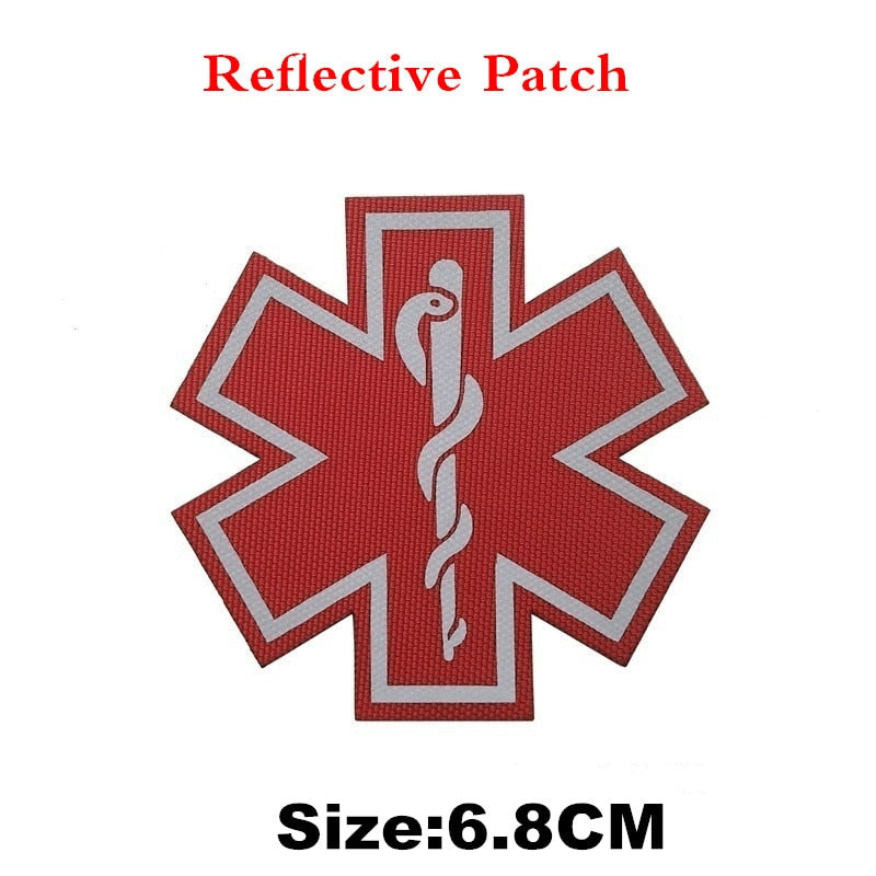 EMERGENCY MEDICAL TECHNICIAN Badge PVC Patches Glow In Dark MEDIC Hook Embroidered Patch Accessories for Backpacks Caps Clothes