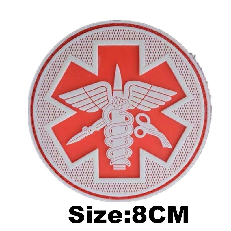 EMERGENCY MEDICAL TECHNICIAN Badge PVC Patches Glow In Dark MEDIC Hook Embroidered Patch Accessories for Backpacks Caps Clothes