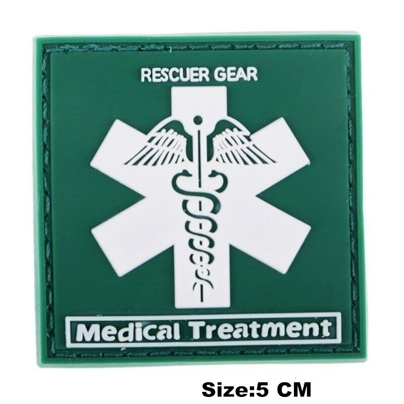 EMERGENCY MEDICAL TECHNICIAN Badge PVC Patches Glow In Dark MEDIC Hook Embroidered Patch Accessories for Backpacks Caps Clothes