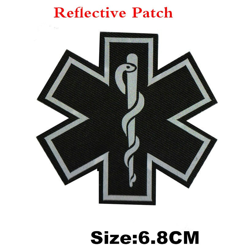 EMERGENCY MEDICAL TECHNICIAN Badge PVC Patches Glow In Dark MEDIC Hook Embroidered Patch Accessories for Backpacks Caps Clothes